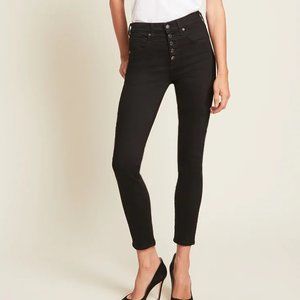 Veronica Beard-Women's Size 27-DEBBIE SKINNY JEAN-ANKLE CROP-Onyx-Black-